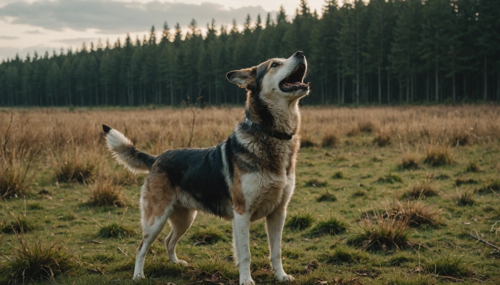 chien qui hurle comme un loup