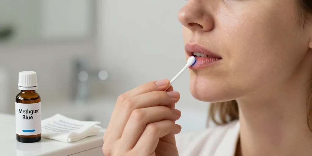 bleu de methylene pour aphtes